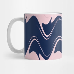 Blue and Pink Wave Pattern Mug